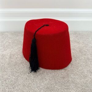 Red Fez Hat with Black Tassel